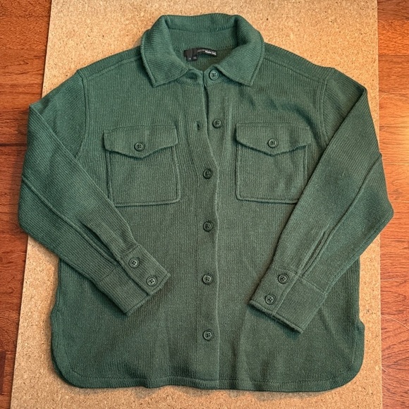 360 Sweater Sweaters - 360 Sweater Italian Yarn Knit “Kali” Shacket in Hunter Green – Size Small